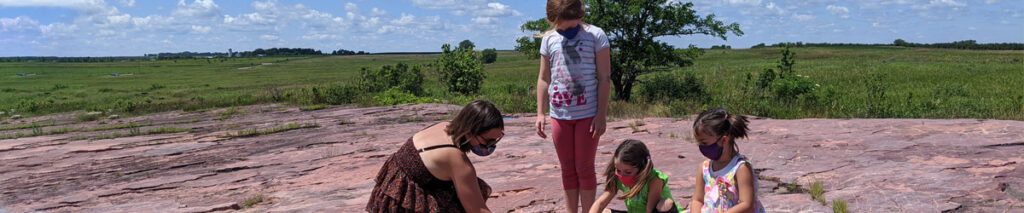 Jeffers Petroglyphs mother and children observing the site